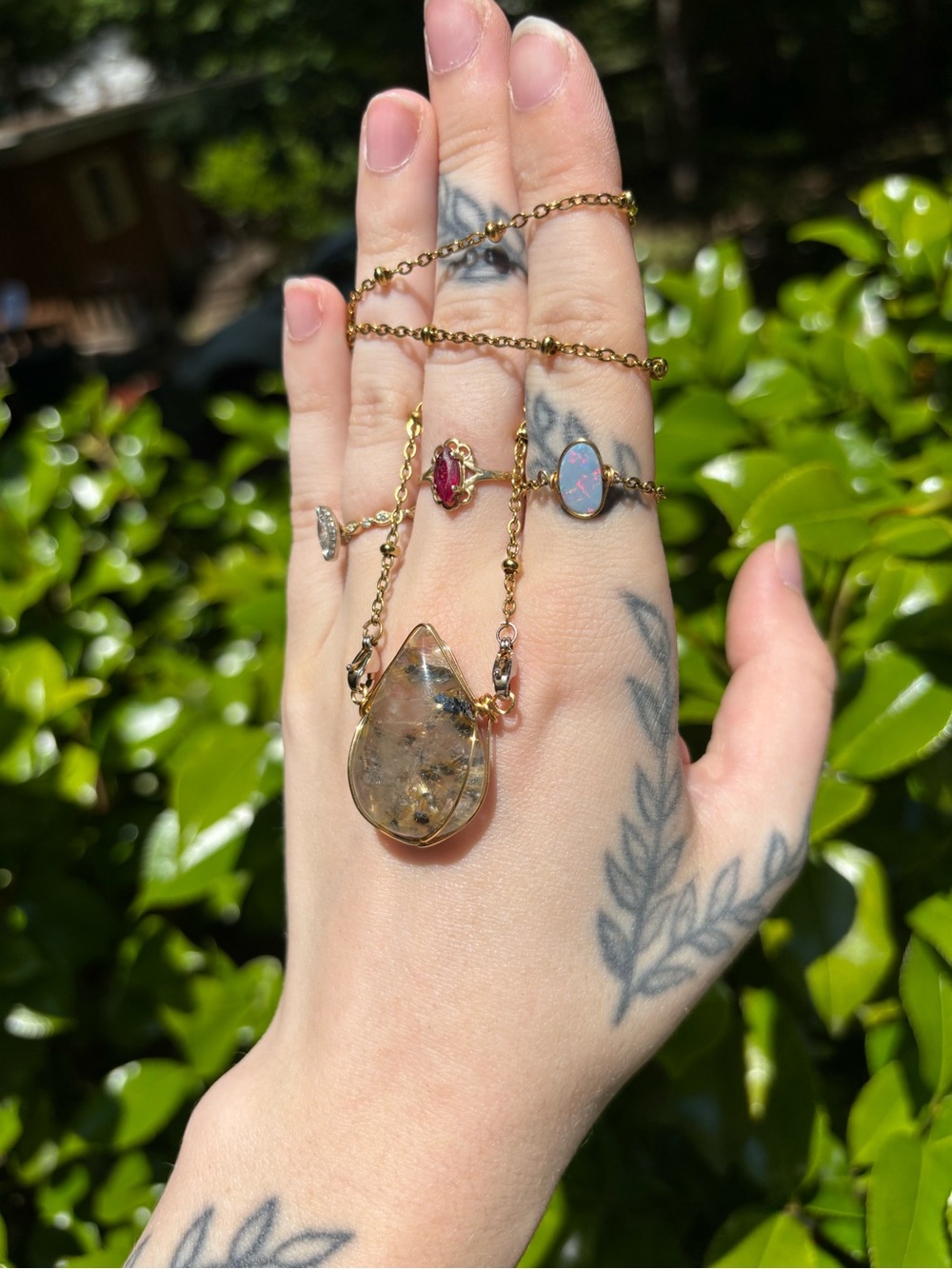 Star rutile quartz interchangeable necklace - Picture 2 of 4
